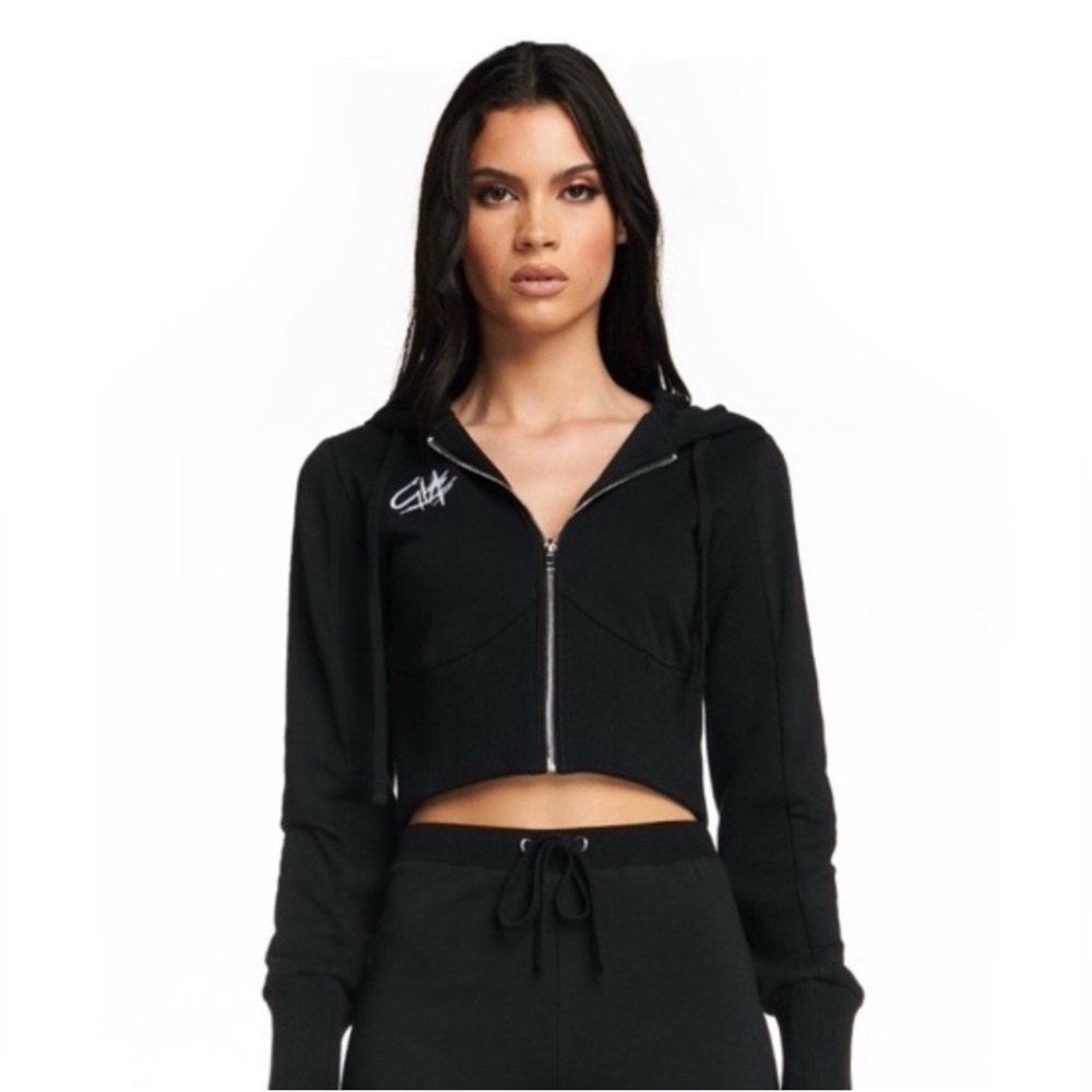 I.AM.GIA Black Cropped Hoodie
